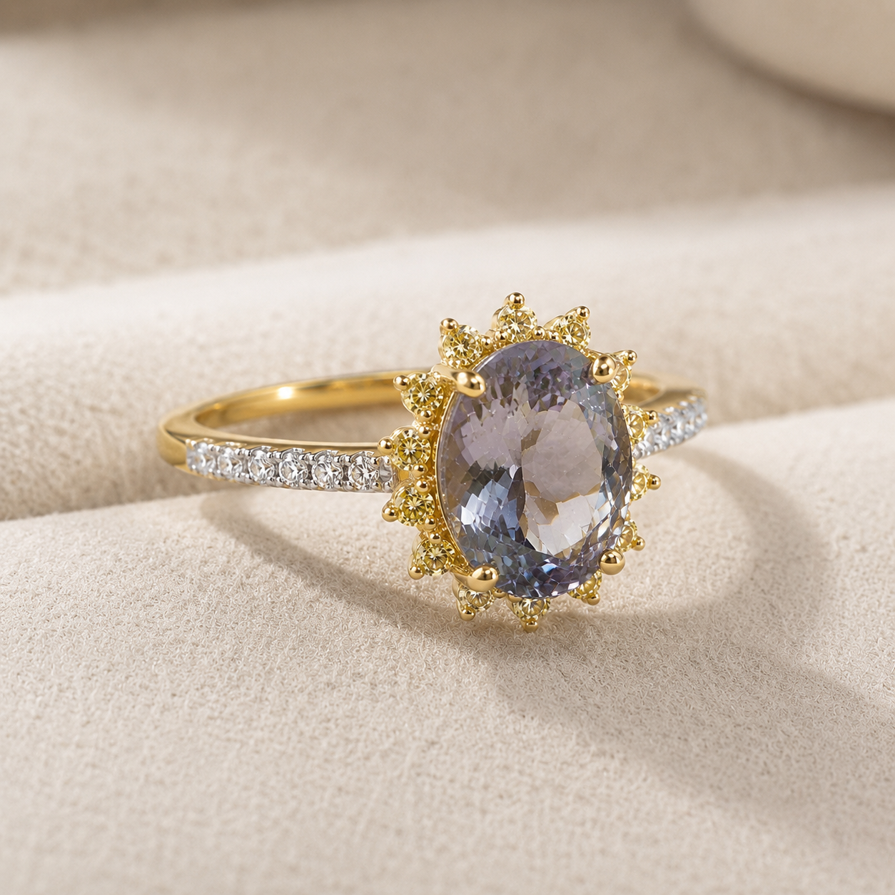 Solar System Certified Non Heat Tanzanite Ring