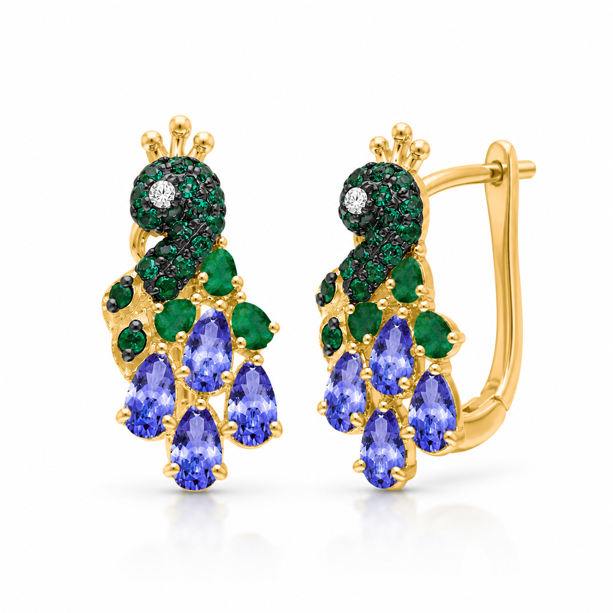 Royal Peacock Hoop Earrings