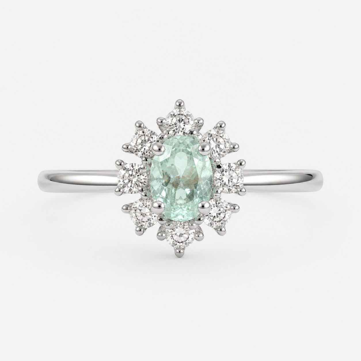 Baby Petunia Paraiba & Diamond Ring