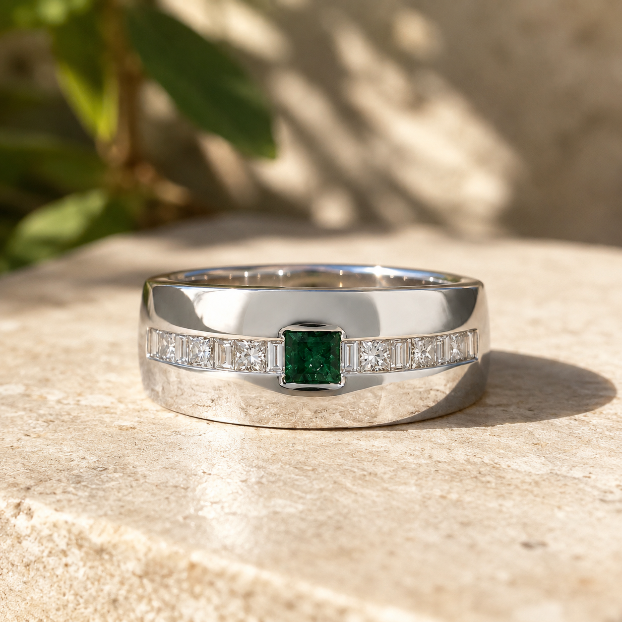 Emerald Diamond Luxe Men's Band
