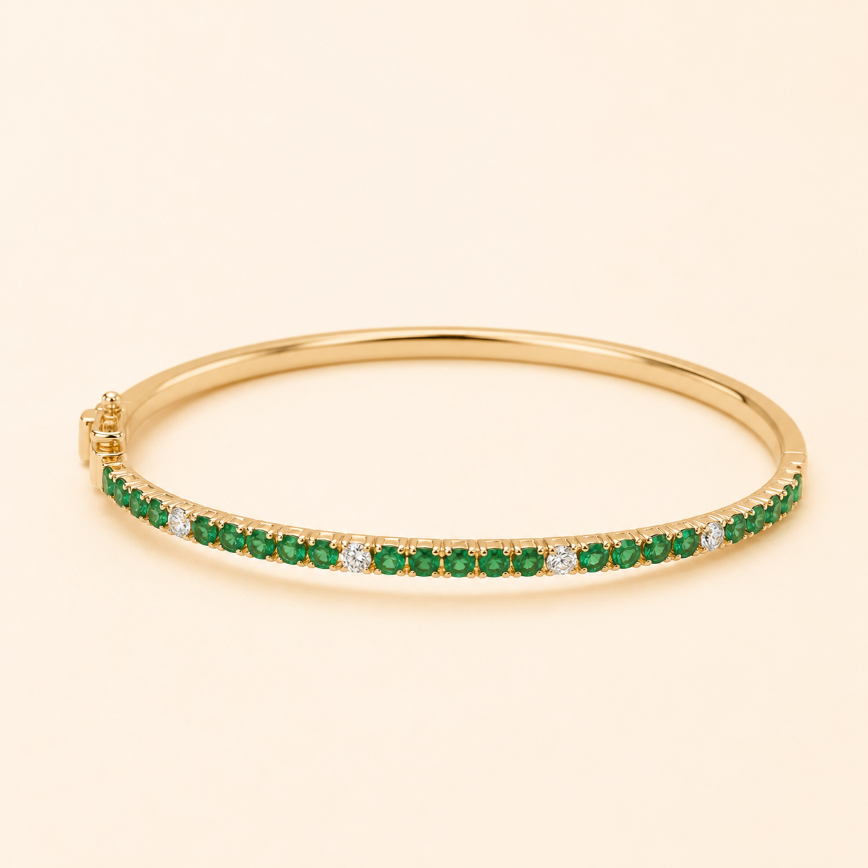 Emerald and Diamond Bangle Emerald