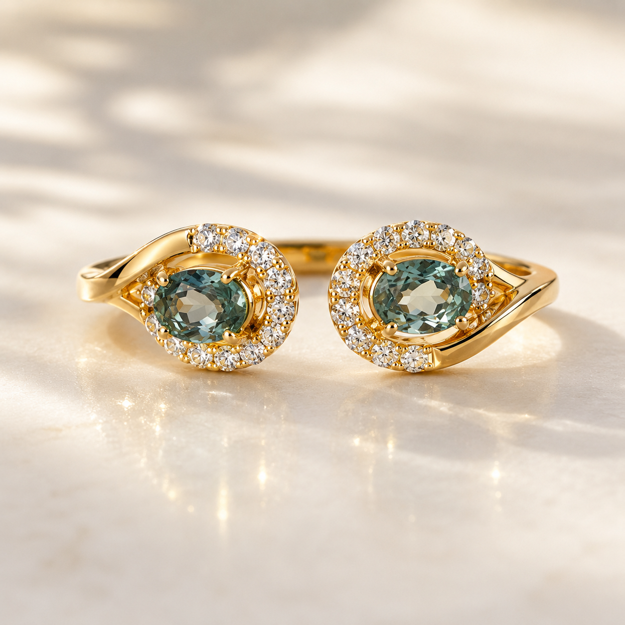 Lilypad Alexandrite Open Ring