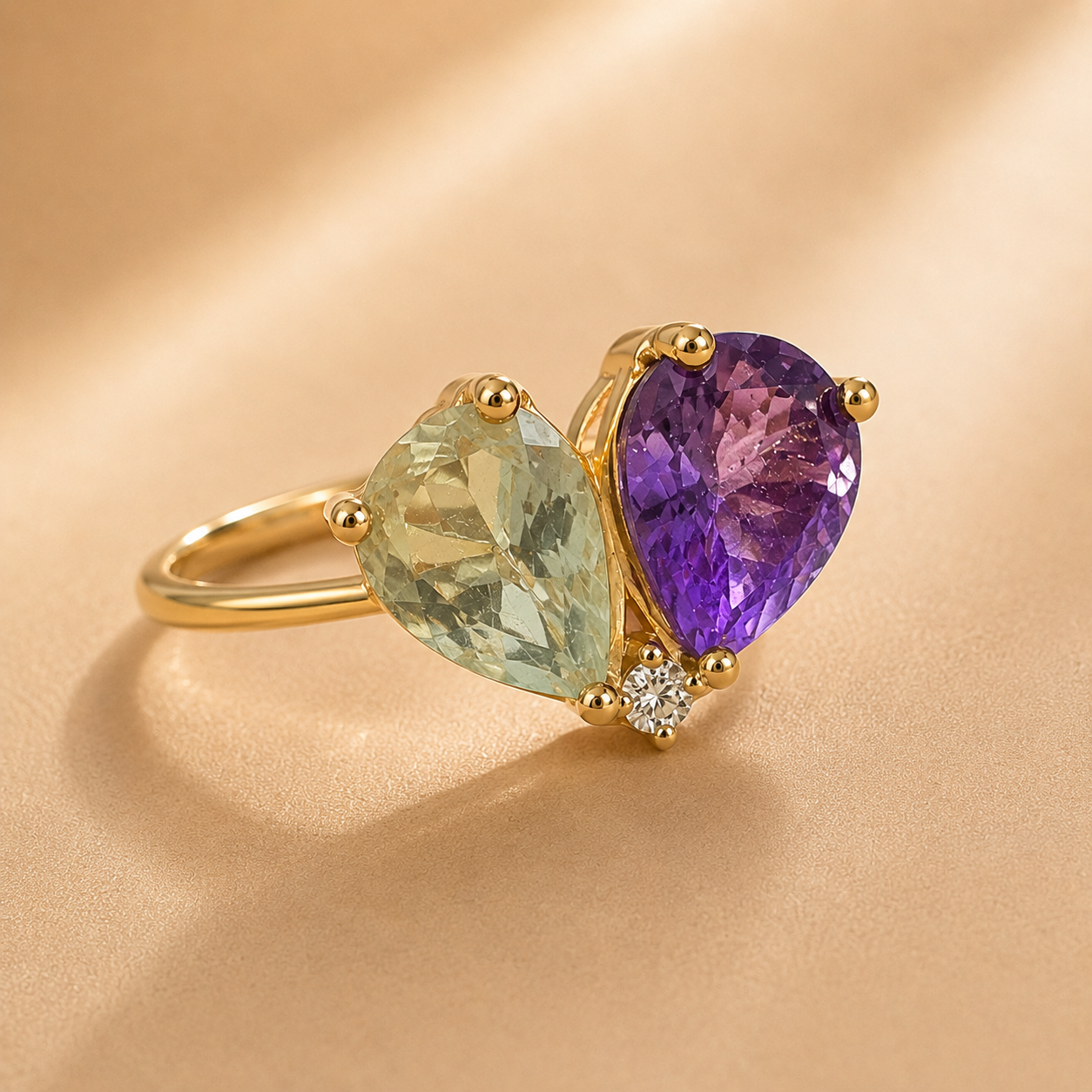 Perfect Pear Amethyst Ring Amethyst