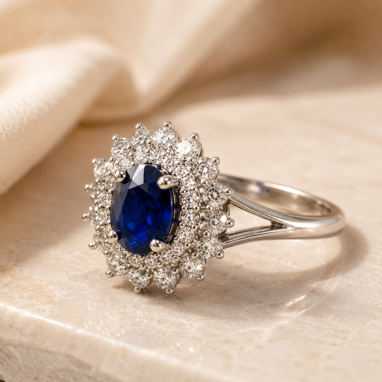 Princess Diana Blue Sapphire Ring Blue Sapphire