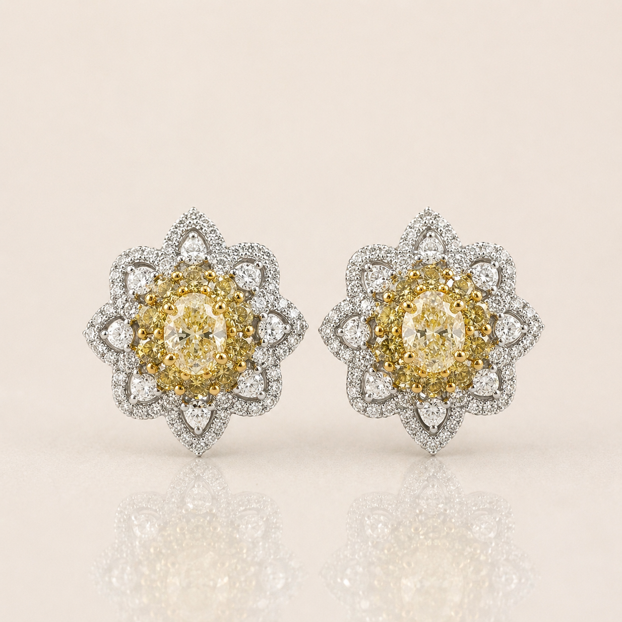 Magnolia Diamond Studs Yellow Diamond