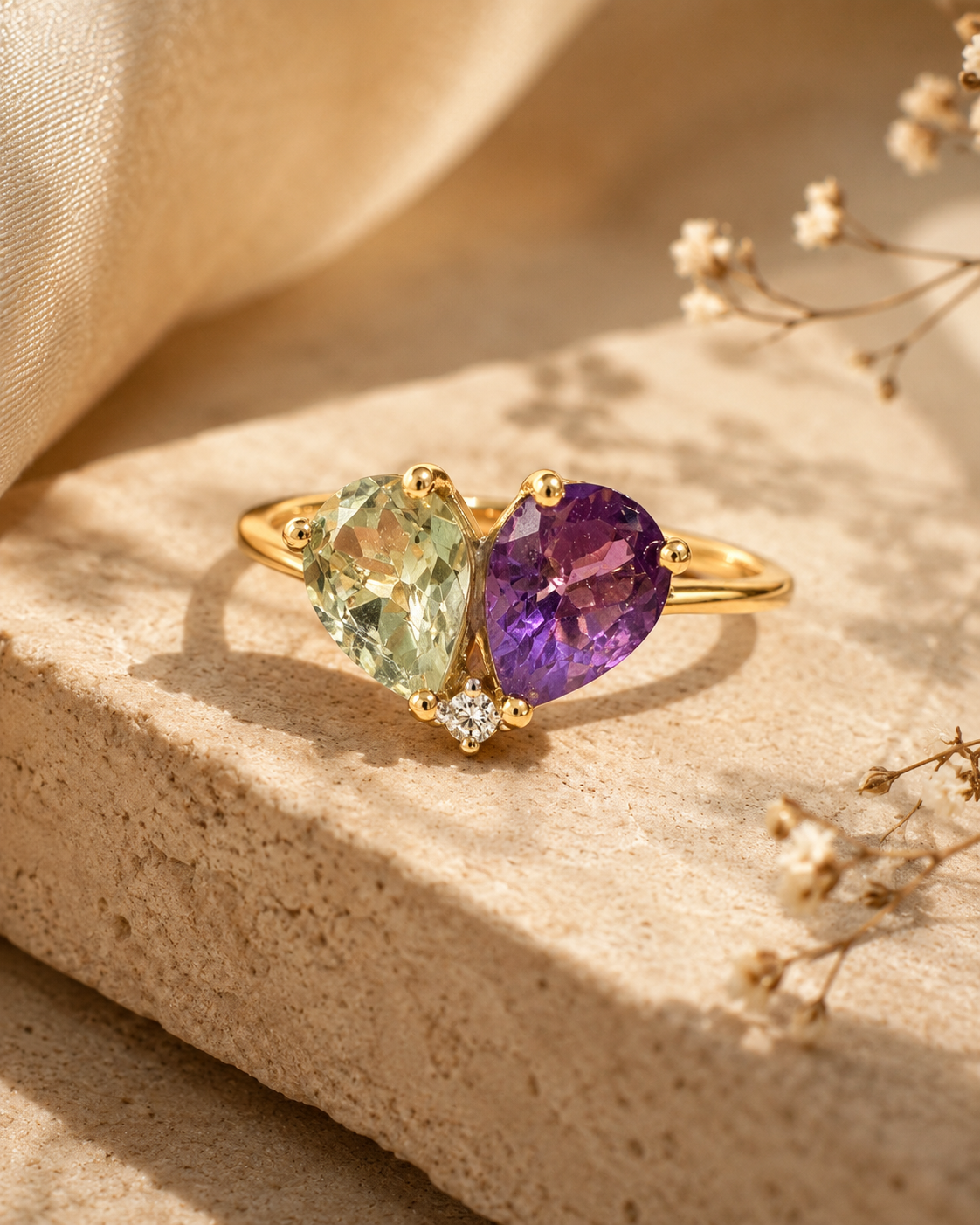 Perfect Pear Amethyst Ring Amethyst