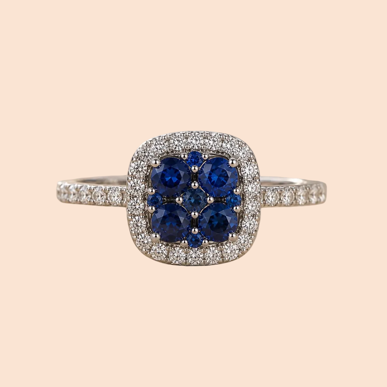 Blue Sapphire Mosaic Ring Blue Sapphire