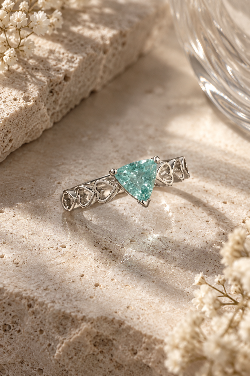 Love Triangle Certified Paraiba Ring