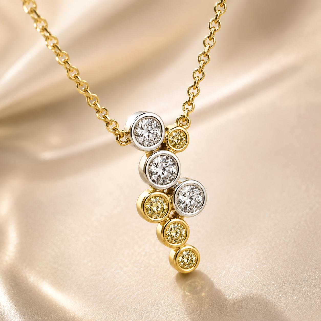 Bright Bubbles Diamond Necklace Yellow Diamond