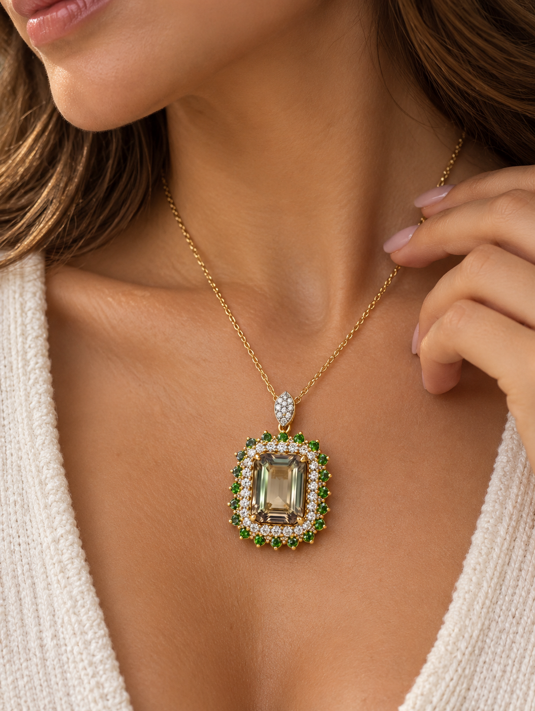 Garden of Eden Csarite & Sapphire Necklace