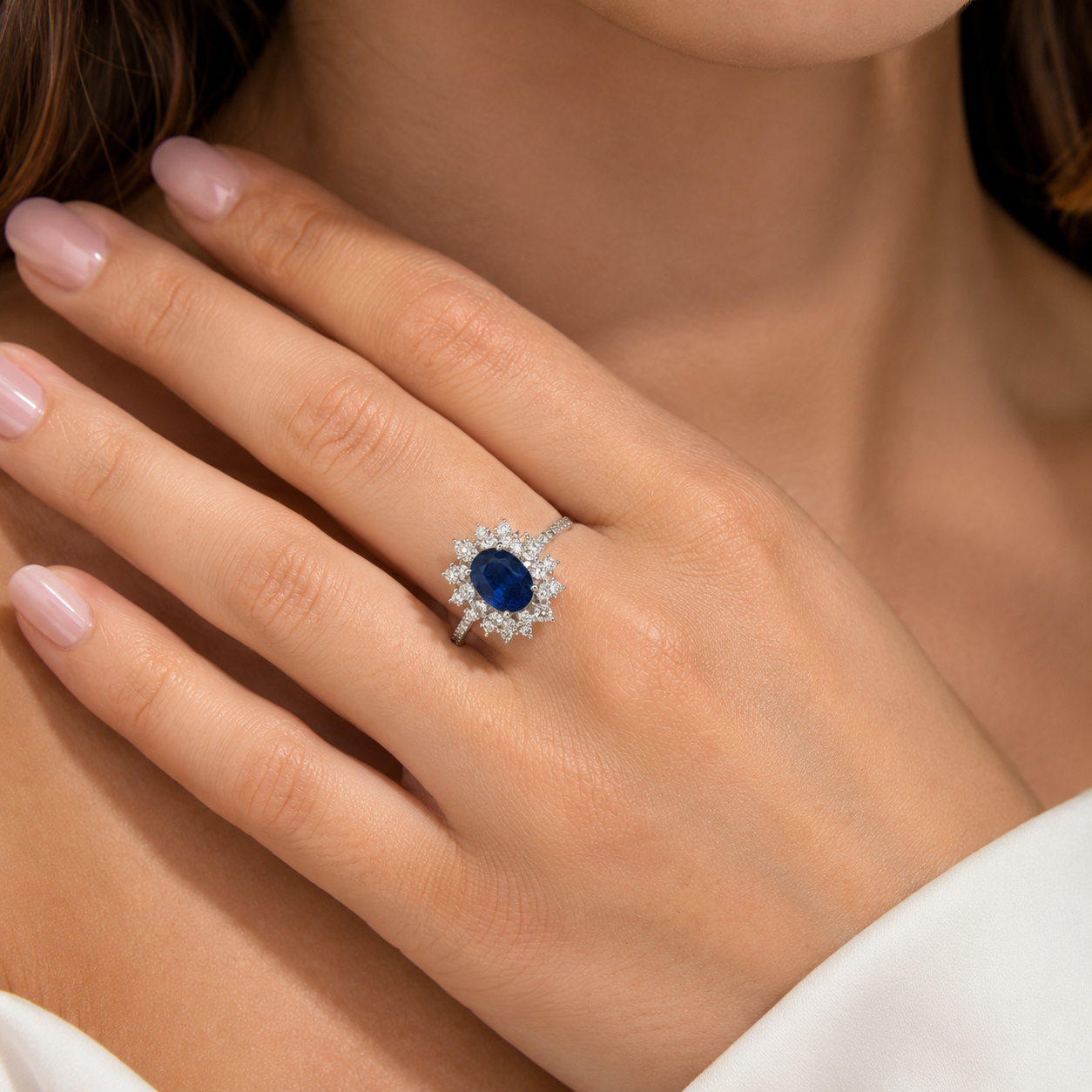 Cerulean Spark Sapphire Ring