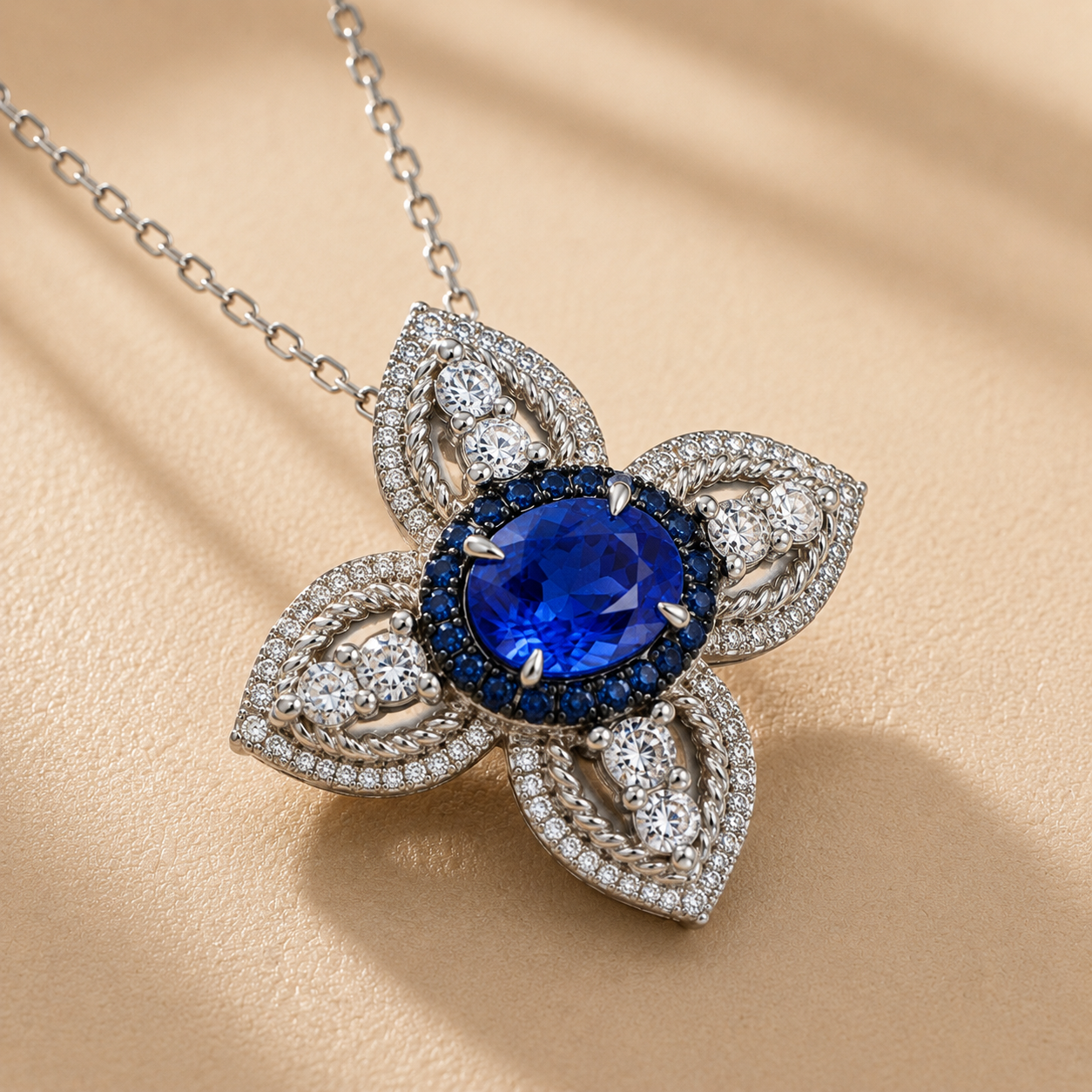 Petal Sapphire & Tanzanite Necklace