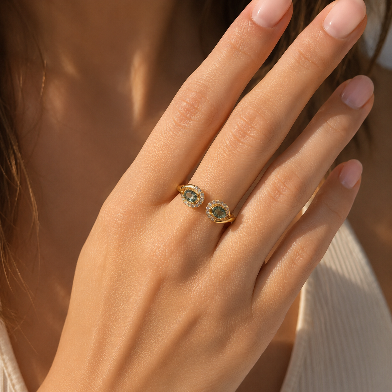 Lilypad Alexandrite Open Ring
