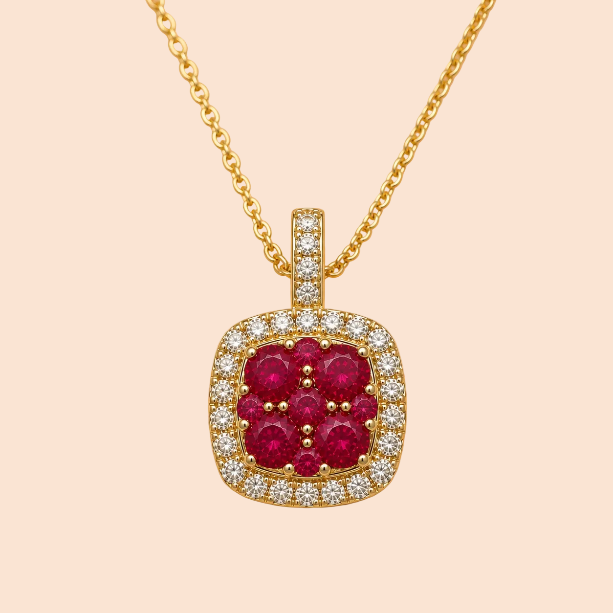 Ruby Mosaic Pendant Signature