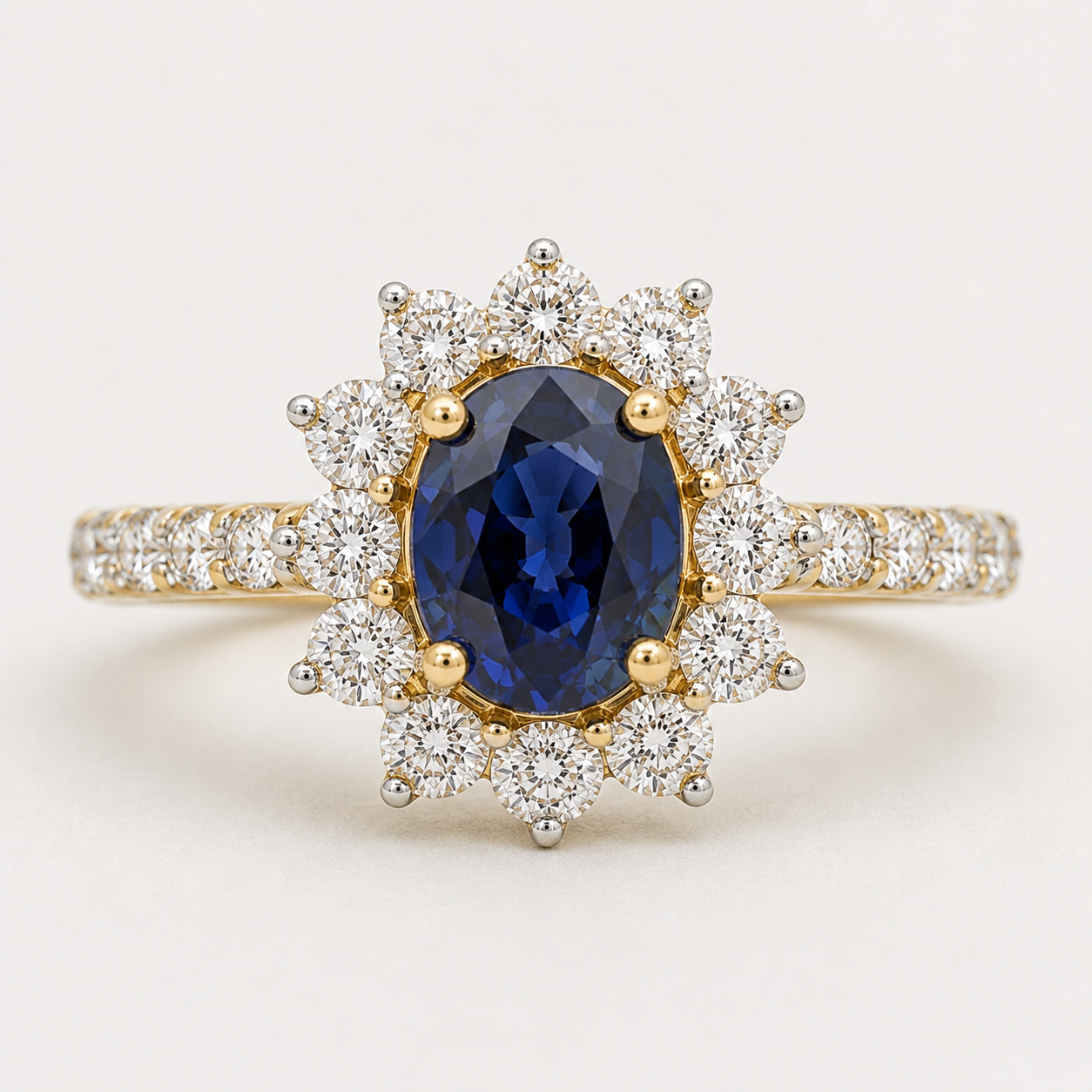 Sapphire & Diamond Thistle Ring