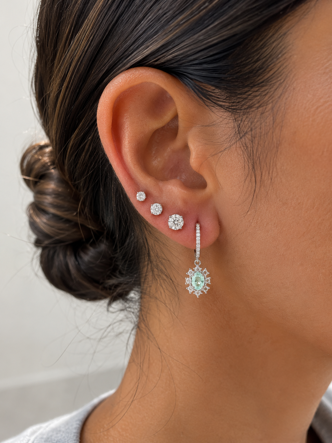 Baby Petunia Paraiba & Diamond Huggies