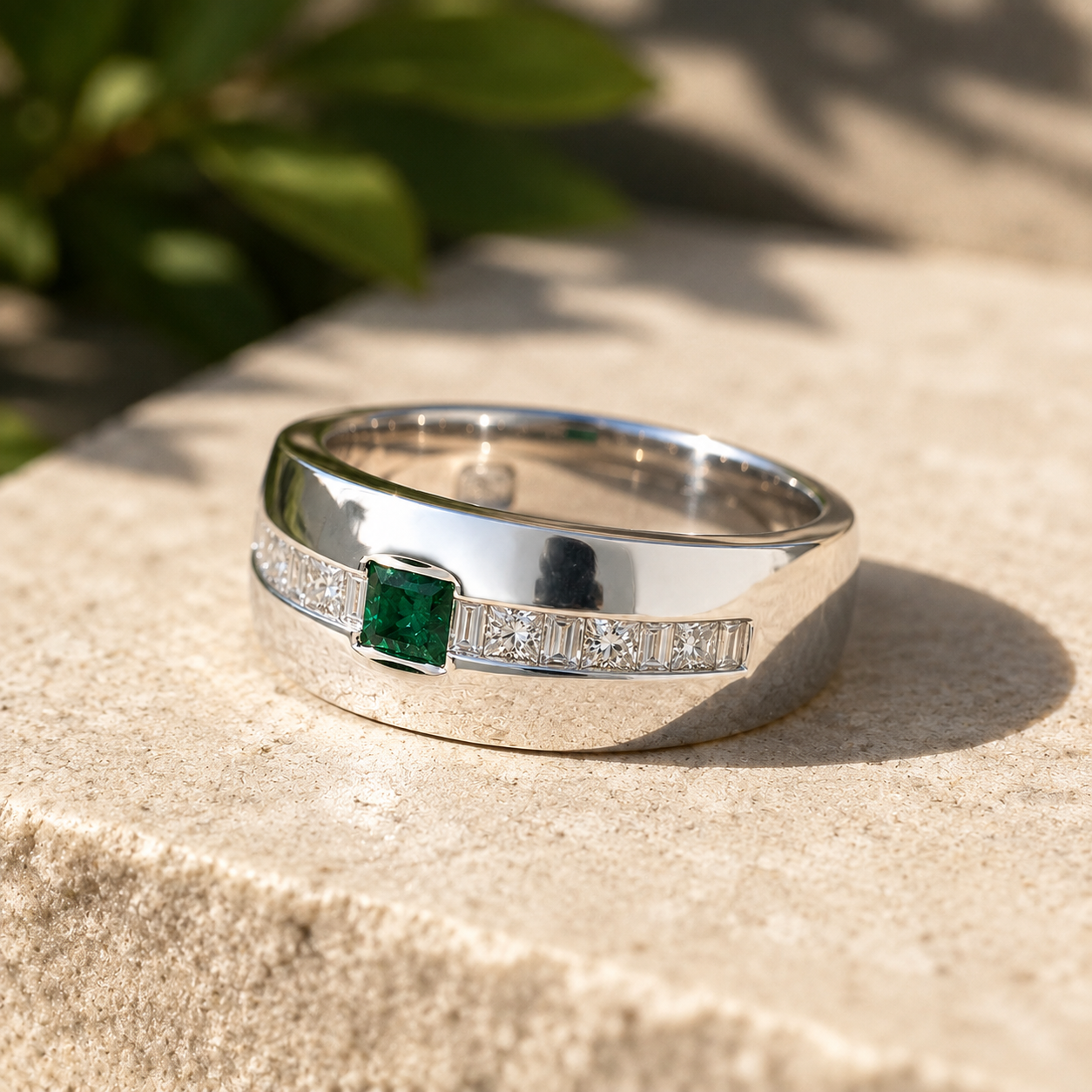 Emerald Diamond Luxe Men's Band