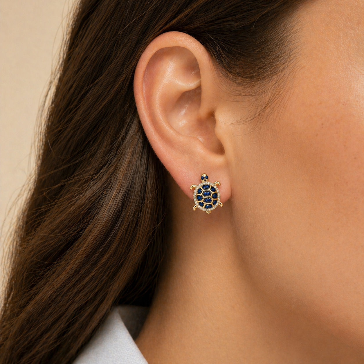 Sapphire Tortoise Studs