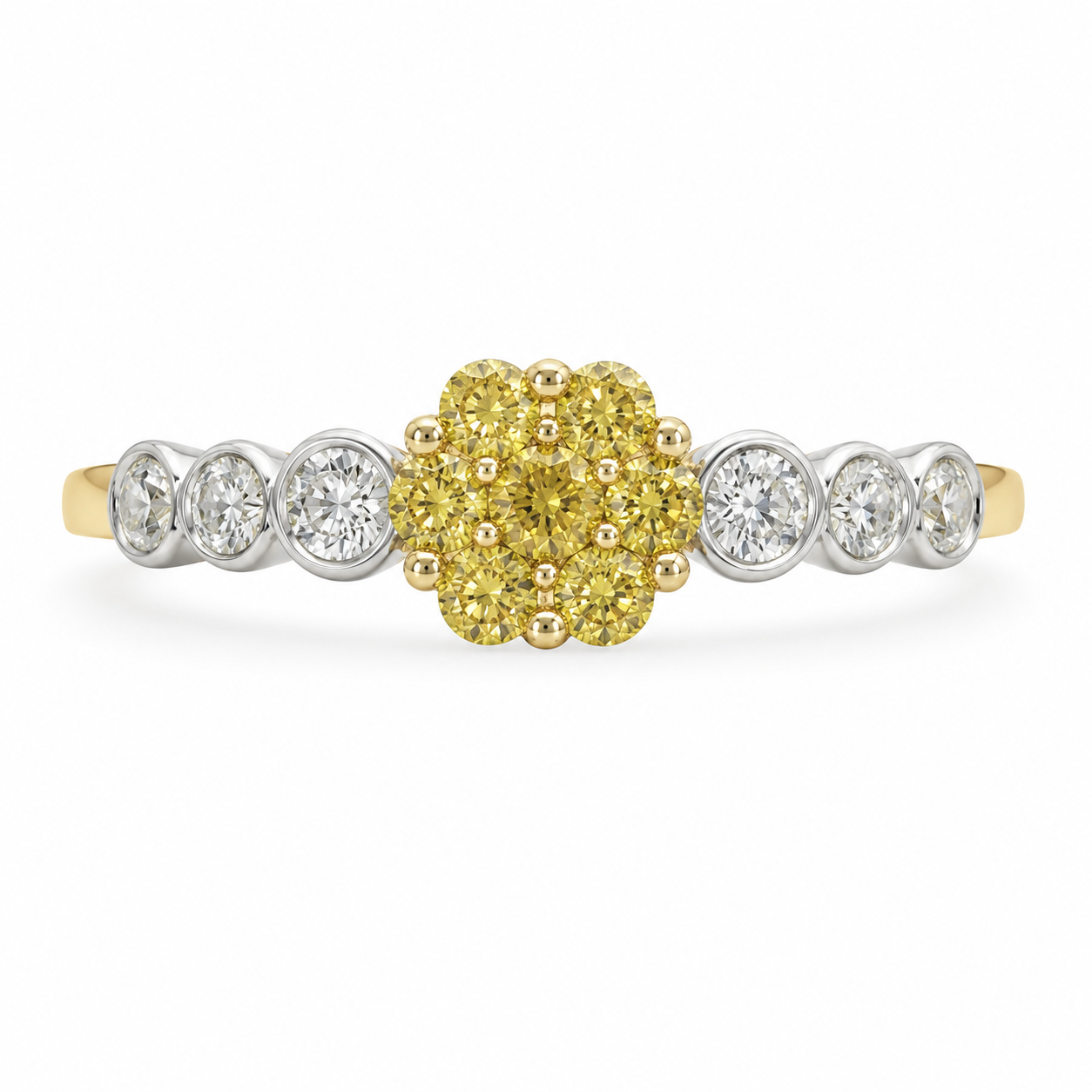 Cluster Bubbles Yellow Diamond Ring Yellow Diamond