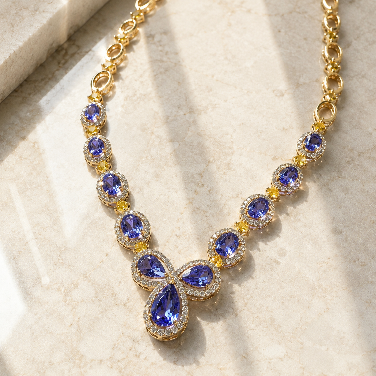 Certified Tanzanite Dynasty Necklace