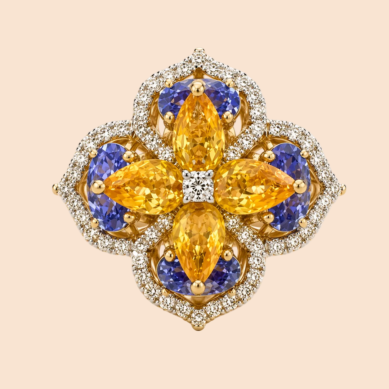 Golden Blossom Tanzanite Ring Tanzanite