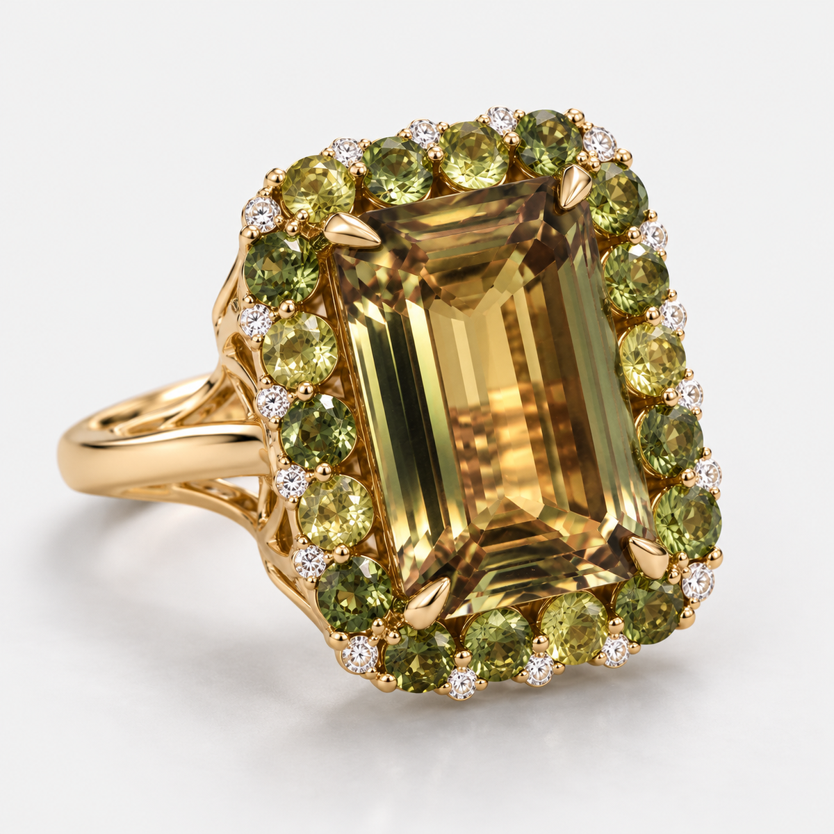 Certified Green Garden Csarite Ring