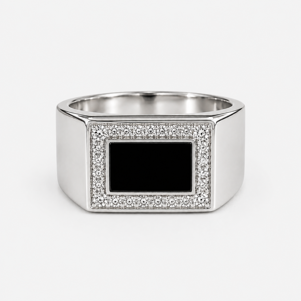 Onyx & Diamond Mens Ring Black_Diamond