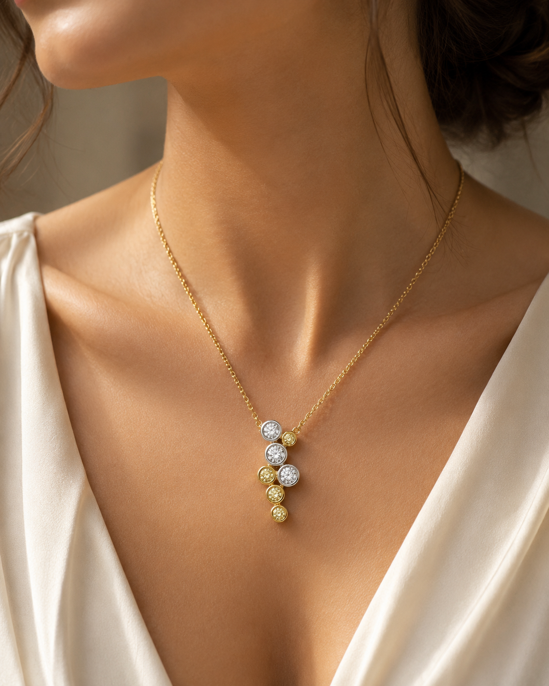 Bright Bubbles Diamond Necklace Yellow Diamond