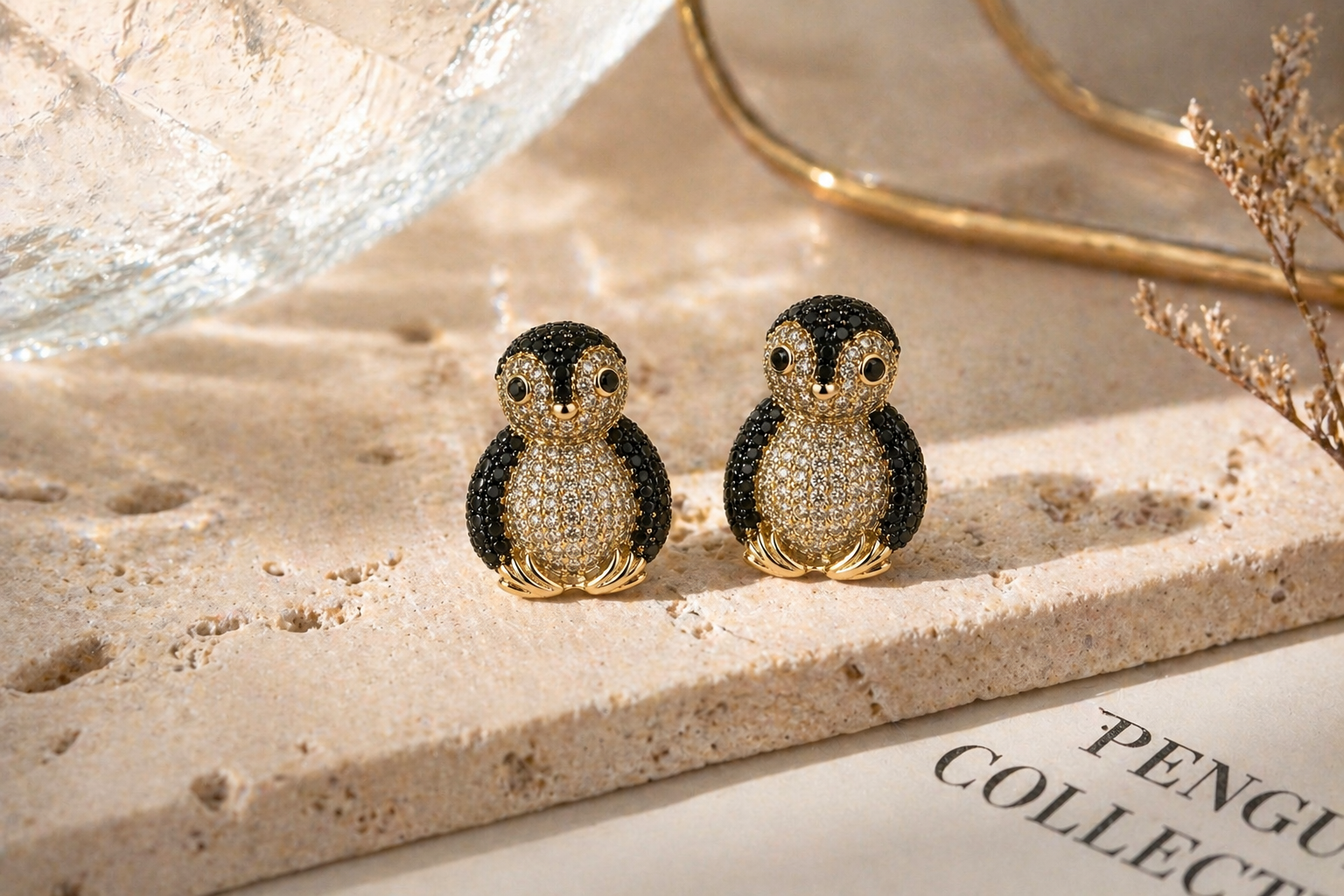 Twin Diamond Penguin Studs KALLATI