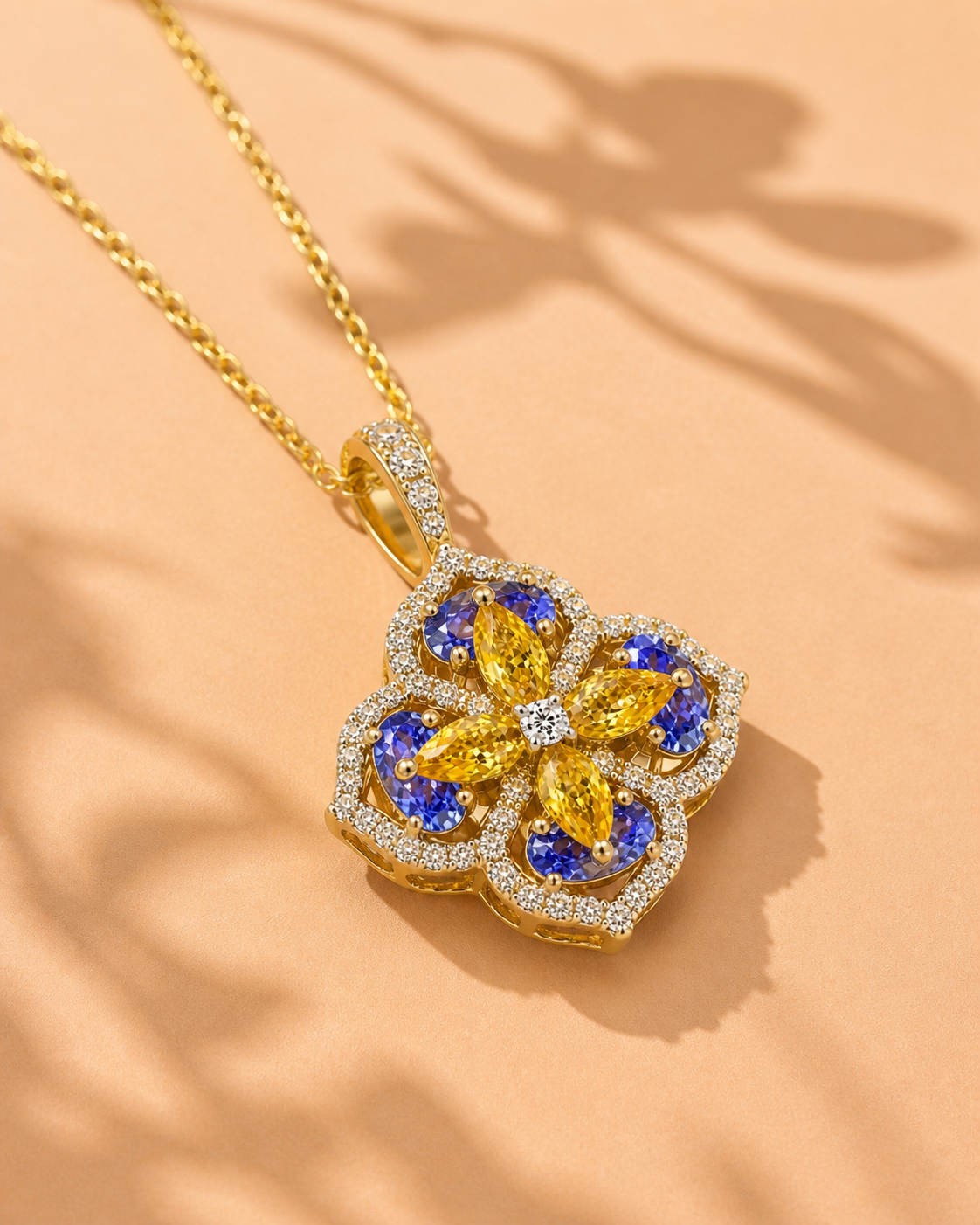 Golden Blossom Tanzanite Pendant Tanzanite