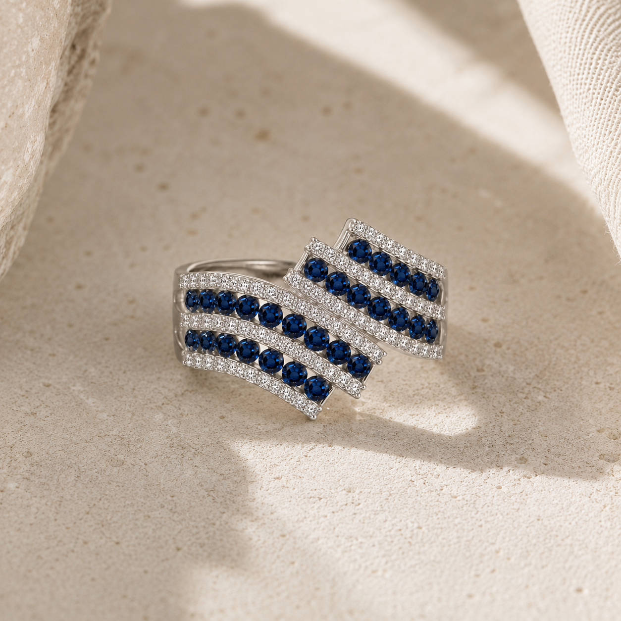 Royal Ribbons Sapphire & Diamond Ring