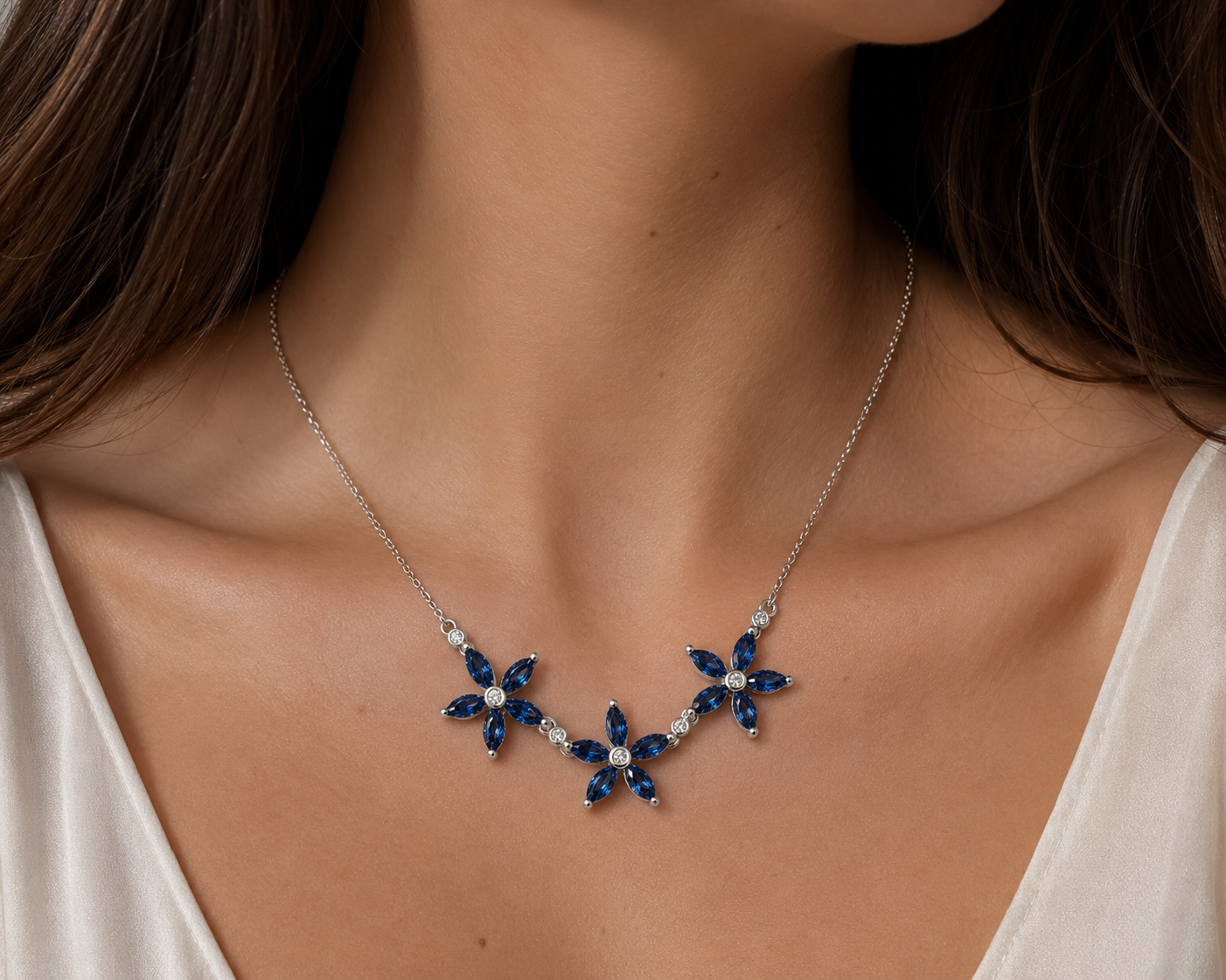 Dripping in Daisys sapphire Necklace