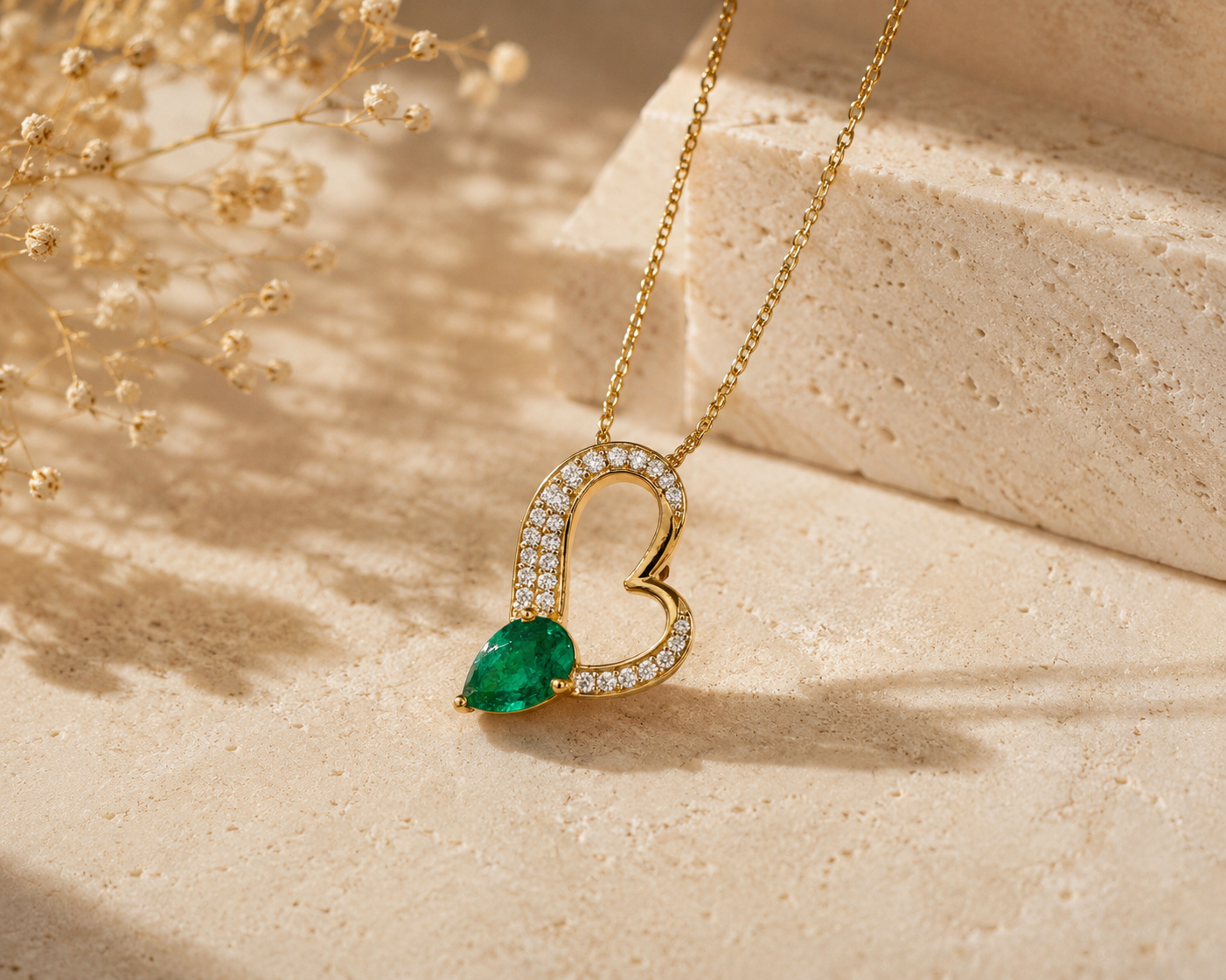 Evergreen Love Pendant Necklace hearts