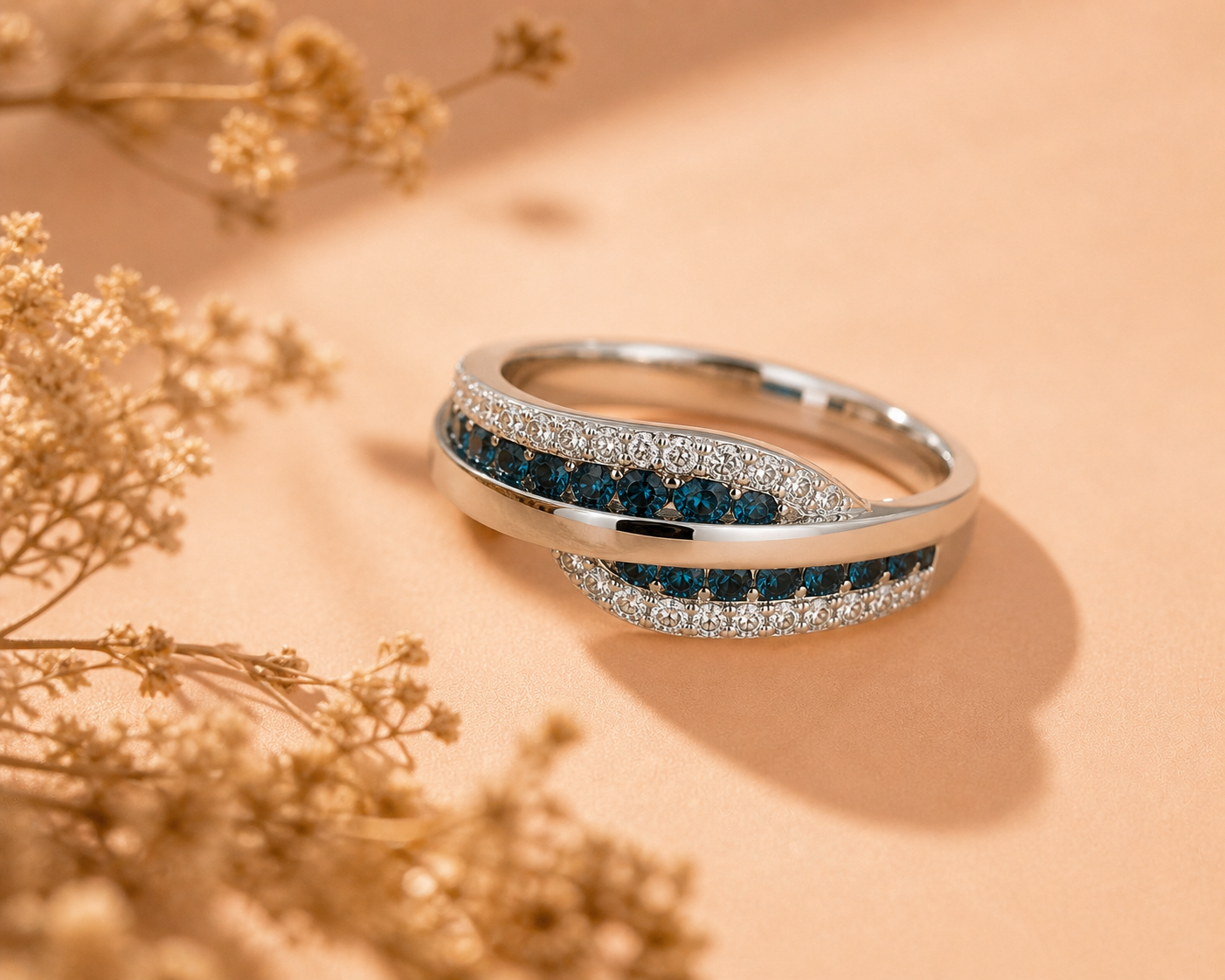 Tridant Tides Blue Diamond Ring blue diamond