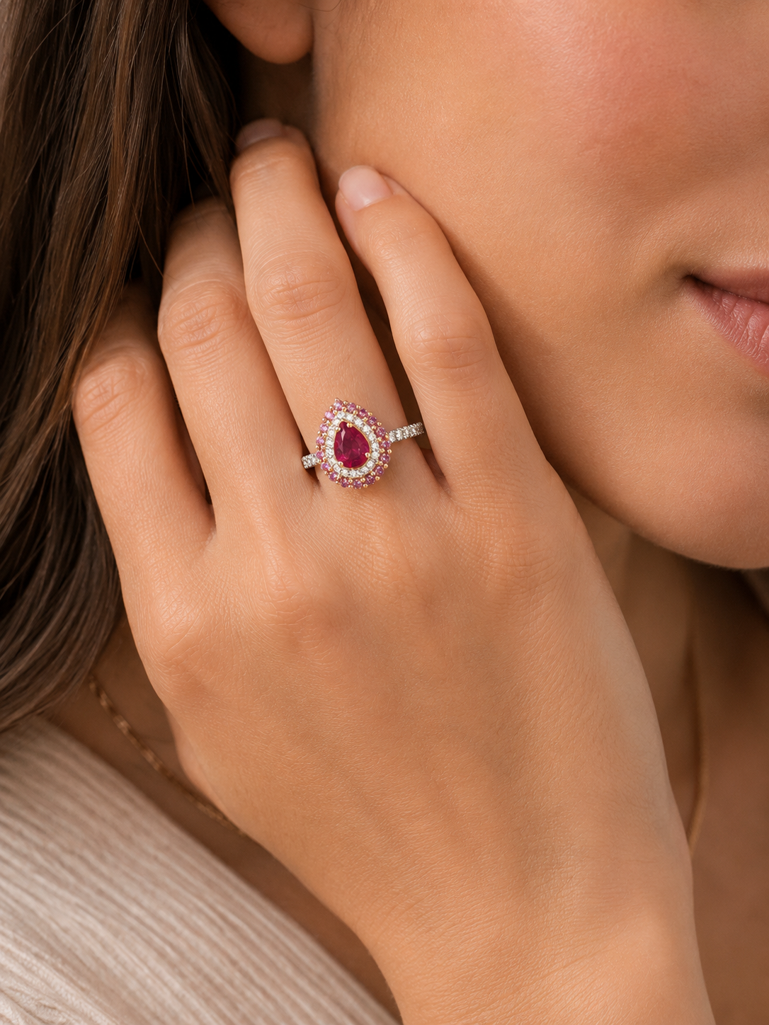 Certified Non Heat Ruby & Pink Sapphire Ring