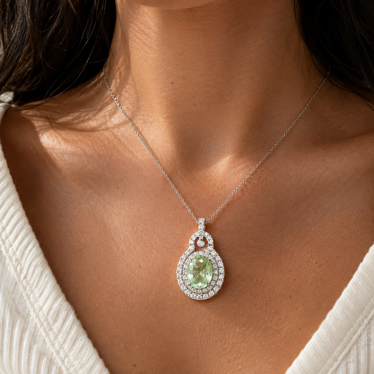 Certified Mint Green Paraiba Necklace