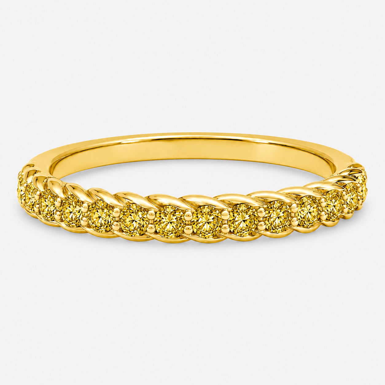 Pave Yellow Diamond Band Yellow Diamond