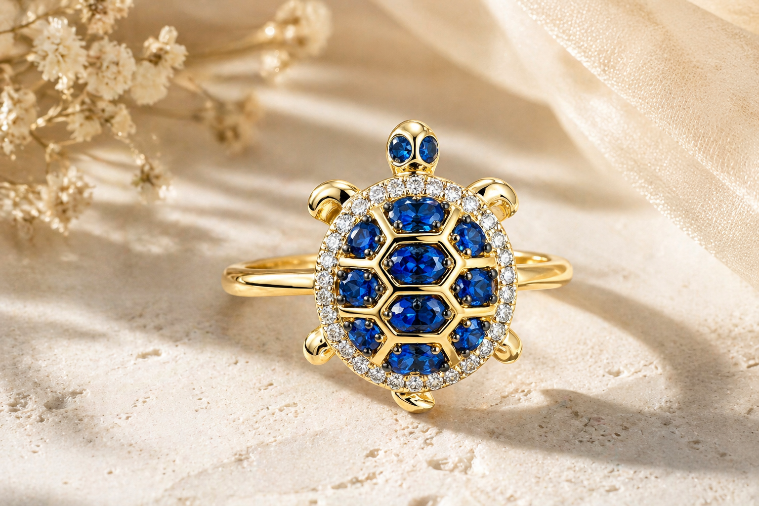 Sapphire Tortoise Ring