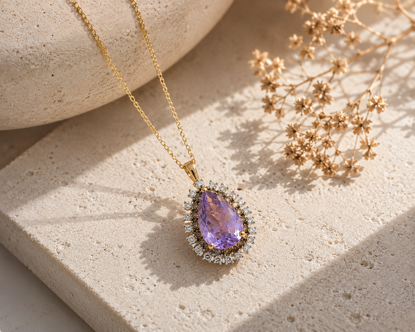 Sable Bloom Amethyst & Diamond Necklace Amethyst