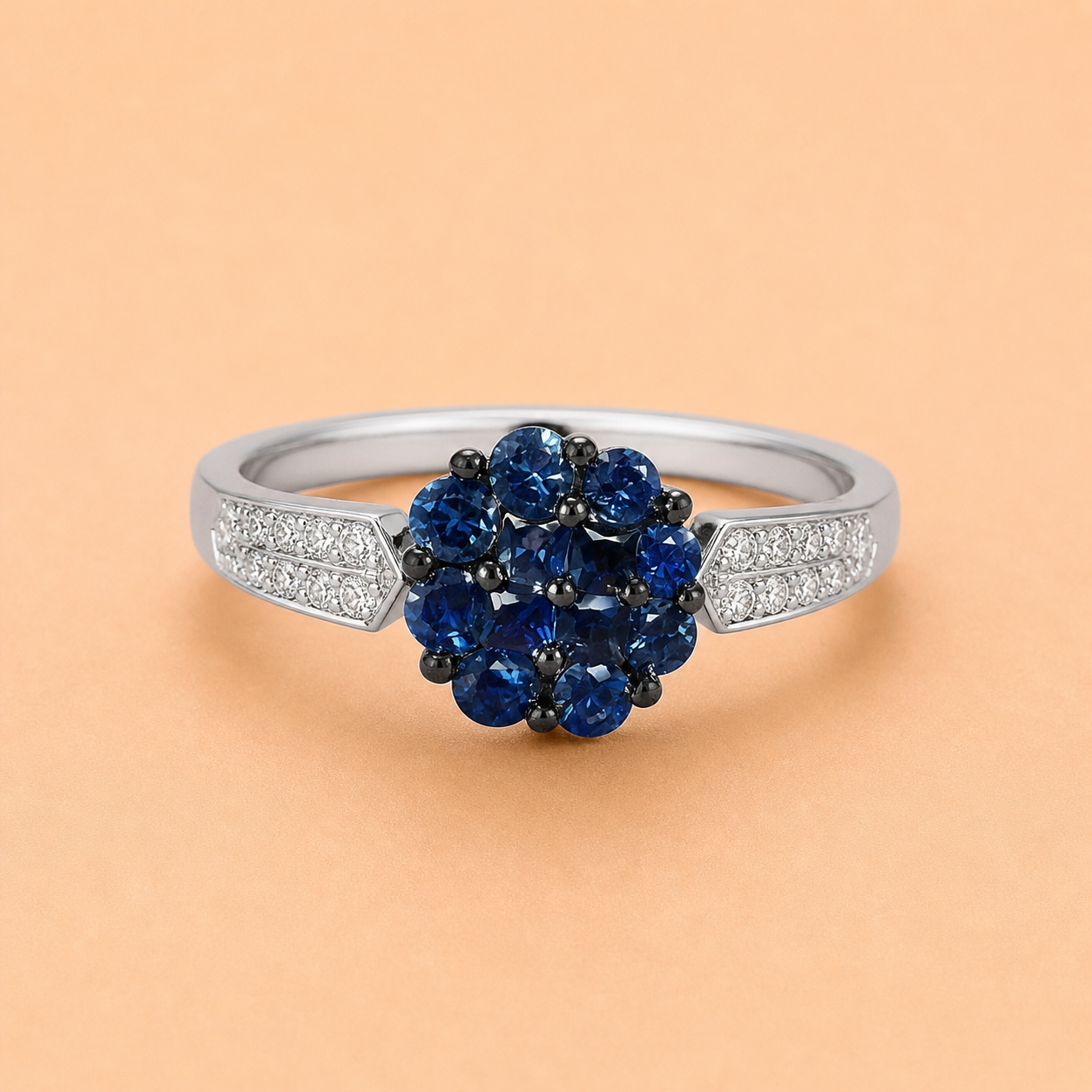 Blue Bubbles Solitaire Ring Blue Sapphire