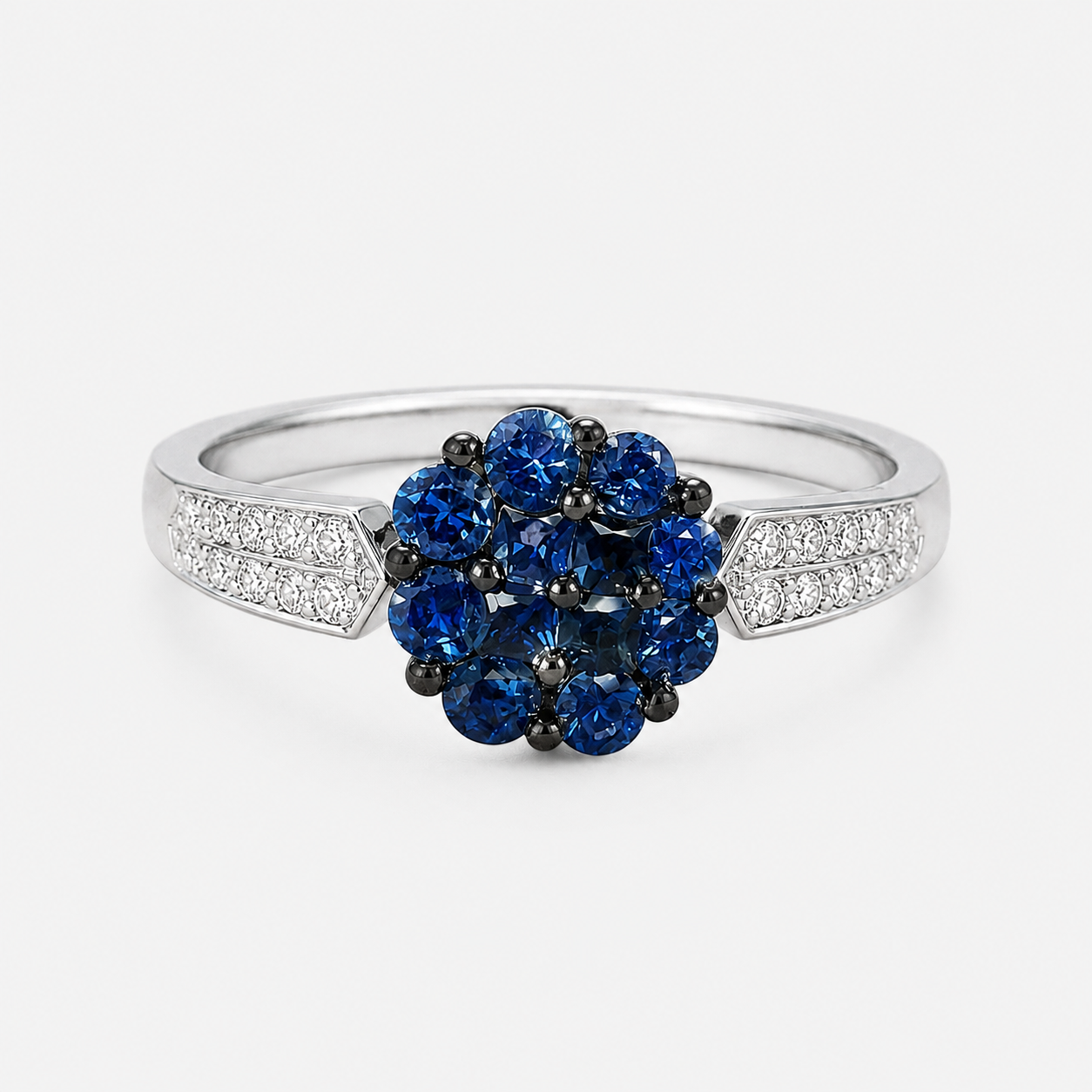 Blue Bubbles Solitaire Ring Blue Sapphire
