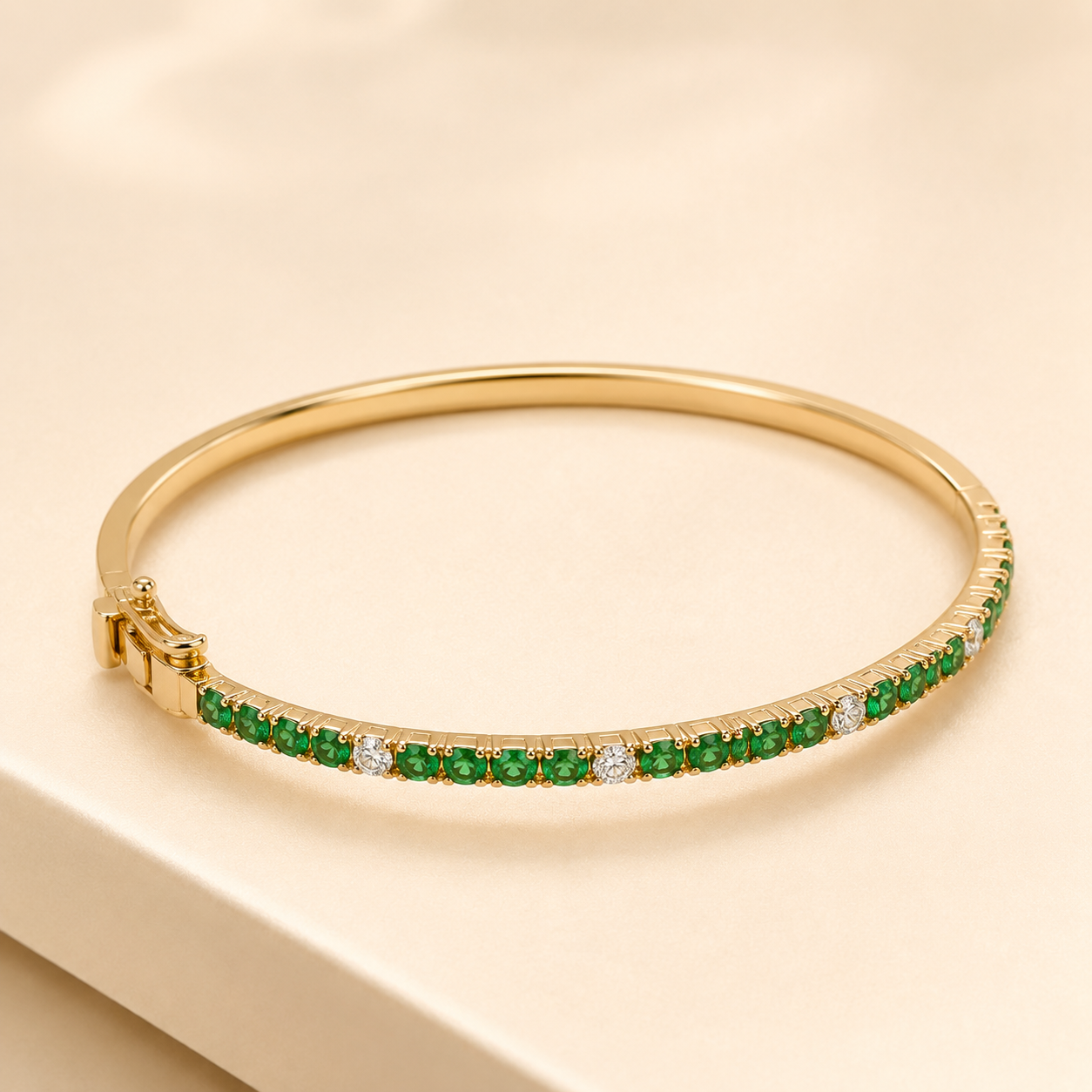 Emerald and Diamond Bangle Emerald