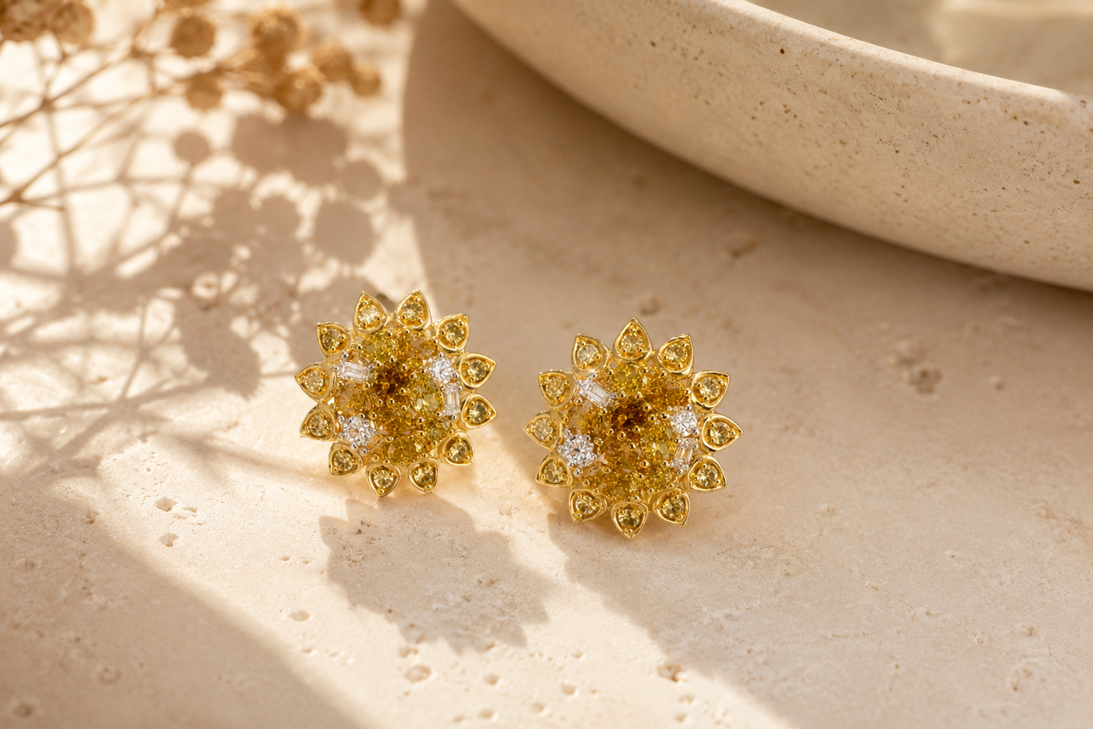 Sunflower Diamond Huggies