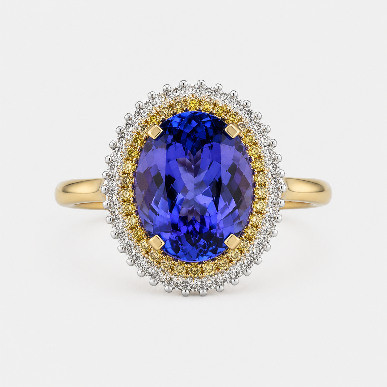 Heirloom Tanzanite & Diamond Cocktail Ring Tanzanite