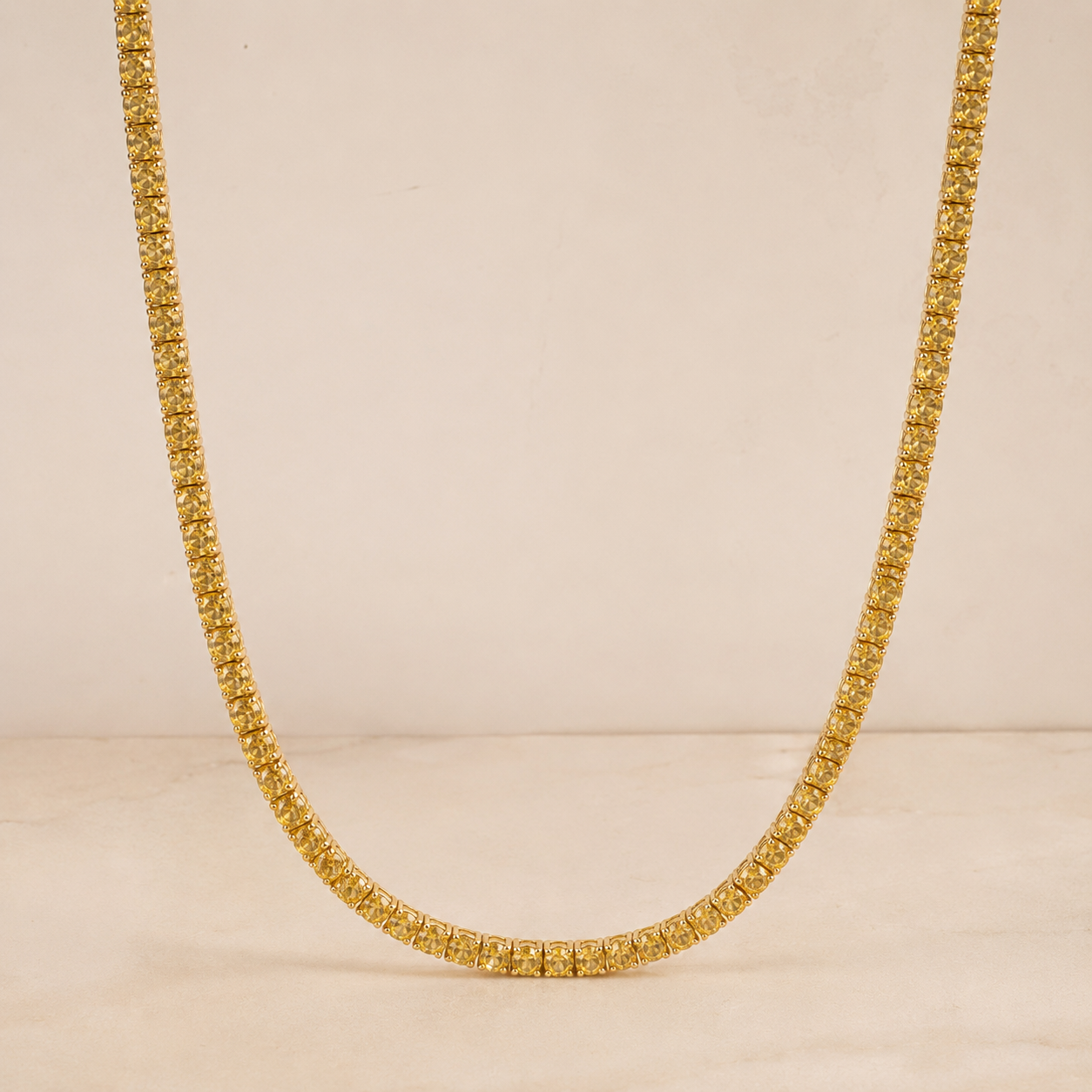 15 CTW Yellow Diamond Tennis Necklace