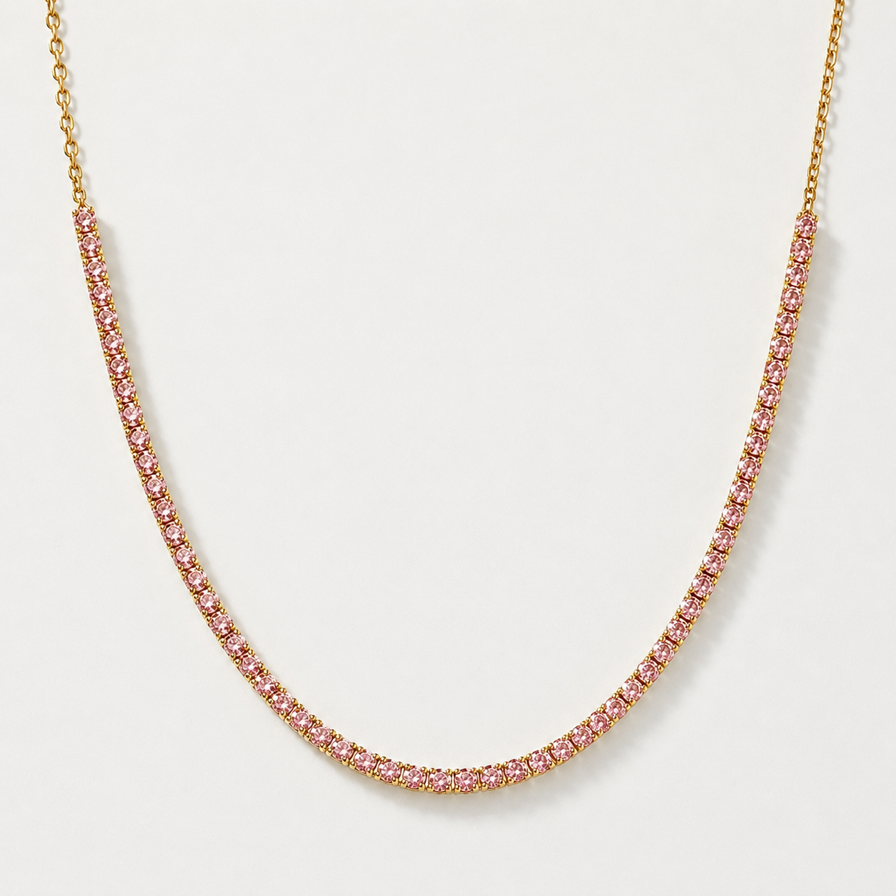 Pink Sapphire Tennis Choker Pink Sapphire