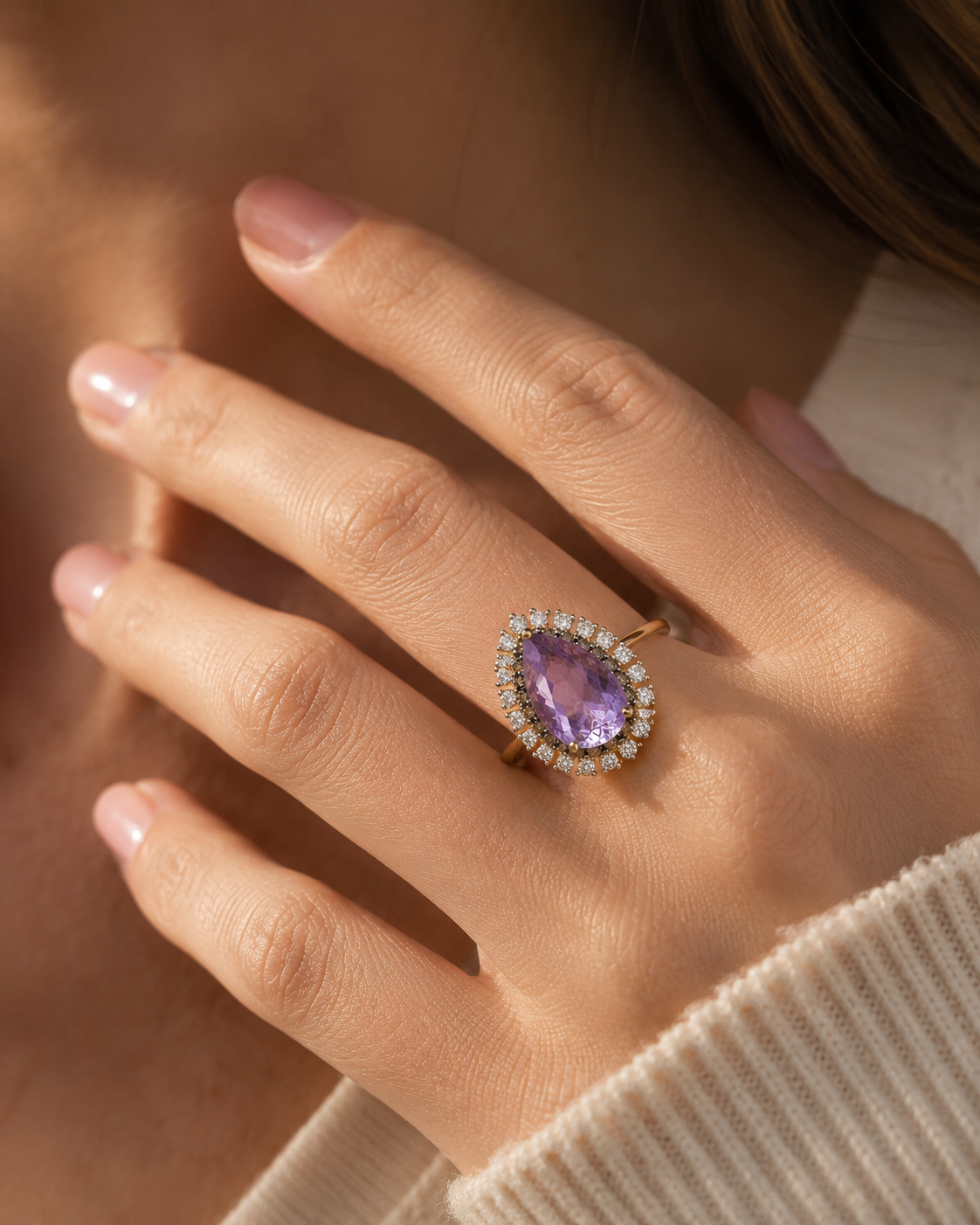 Sable Bloom Amethyst & Diamond Ring Amethyst