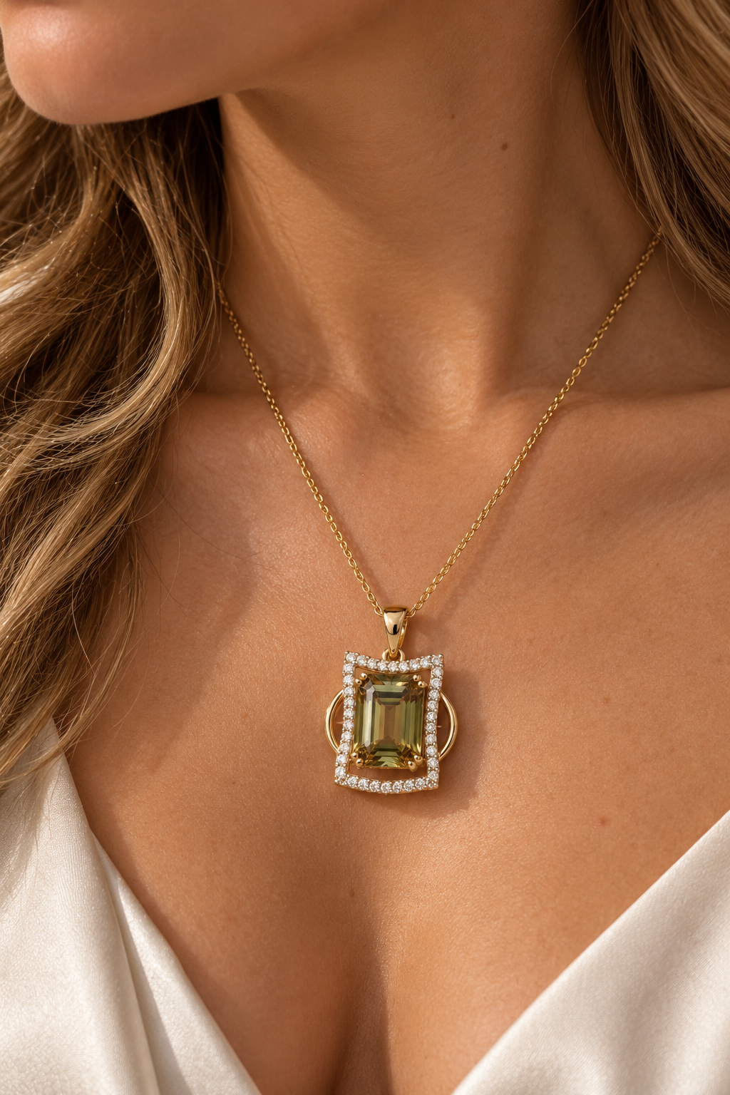 Diamond Portrait Csarite Necklace