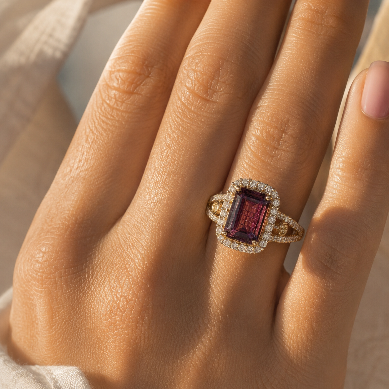 Certified Violet Non Heat Tanzanite Ring
