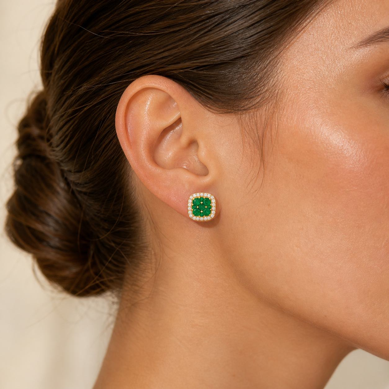 Emerald Mosaic Stud Earrings Signature